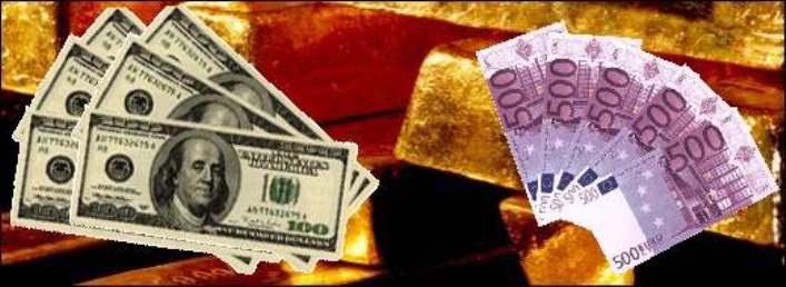 Dollar und Euro fallen gegenüber dem Rubel, Öl- und Goldpreise steigen